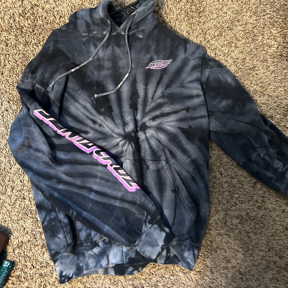 Santa Cruz Skateboards Black Tie-Dye Hoodie